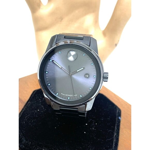 Movado Mens Watch 3600862 Bold Verso Blue Dial Swiss Quartz Stainless Steel 42mm - Picture 14 of 15
